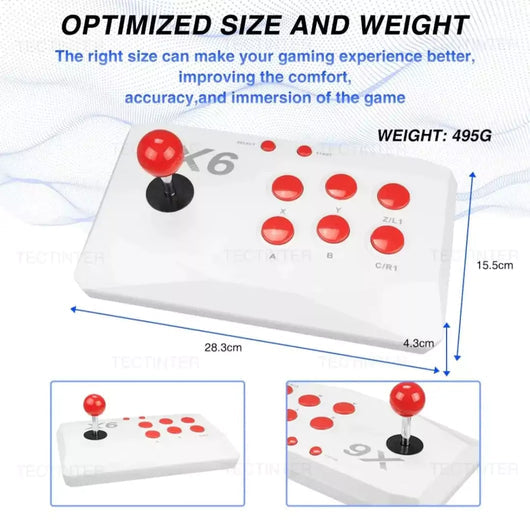 X6 ARCADE GAME STICK WITH 2 HANDLE JOYSTICKS OLD RETRO STYLE