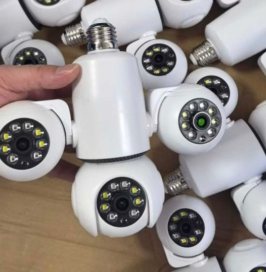 3in1 Triple Lens CCTV WiFi Bulb Camera 4+4+4MP HD 1080P