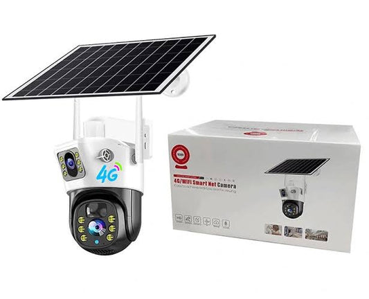 8MP 4G Sim | Solar Dual-Lens PTZ Outdoor Security CCTV Camera