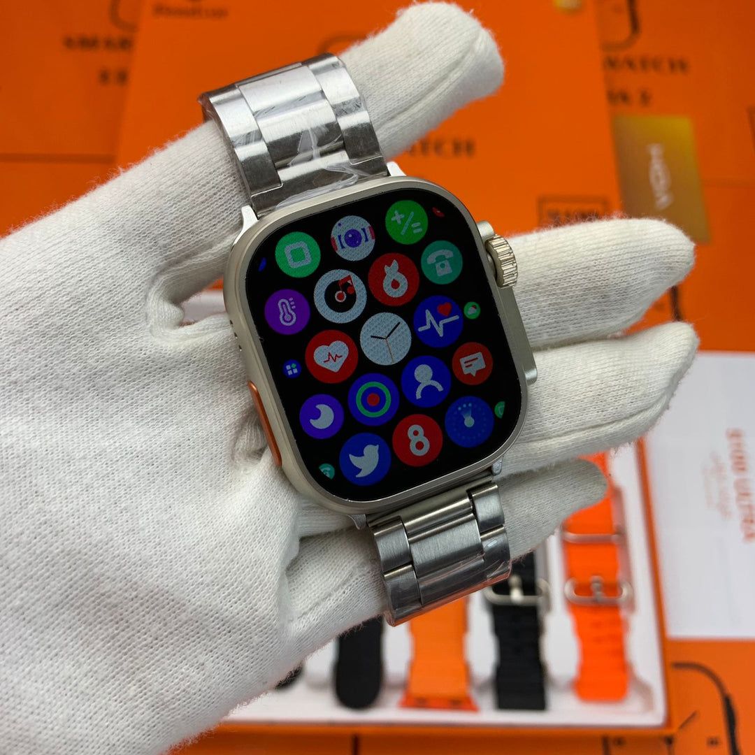 Apple Smart Watch 1.1 CLONE S100 FENDIOR GERMANY ULTRA 9 7-Straps FREE CASE