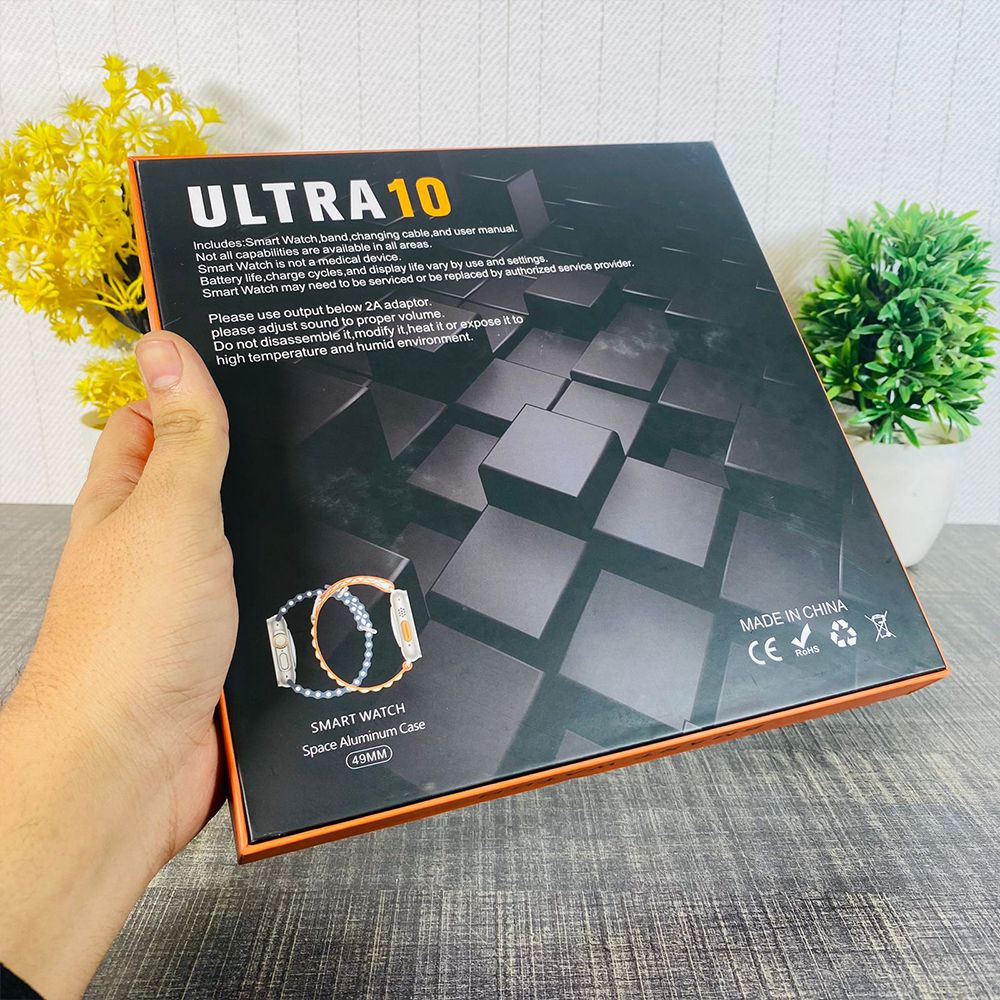 Ultra 10 in 1 Strap | Apple Smart Watch | 2.0 HD display Screen | 49mm | Wireless Charging | GIFT PACK