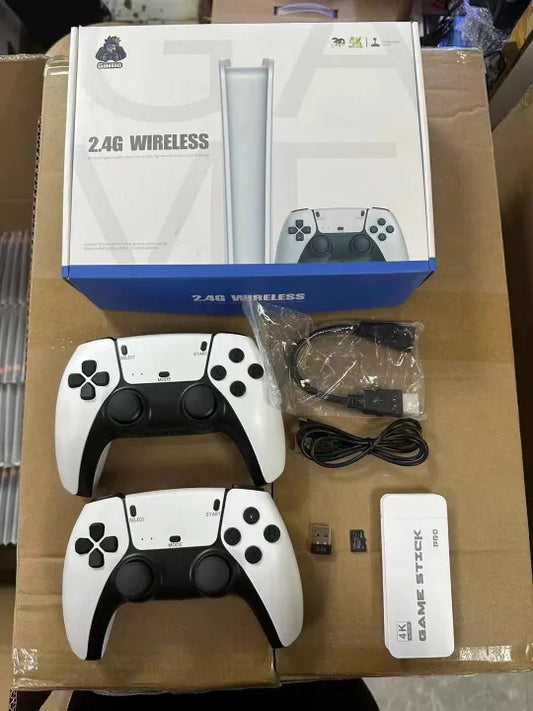 M15 Game Stick Pro 4K Console 64GB with Dual 2.4G Wireless Controllers 25,000 Games - USB HDMI GAME STICK