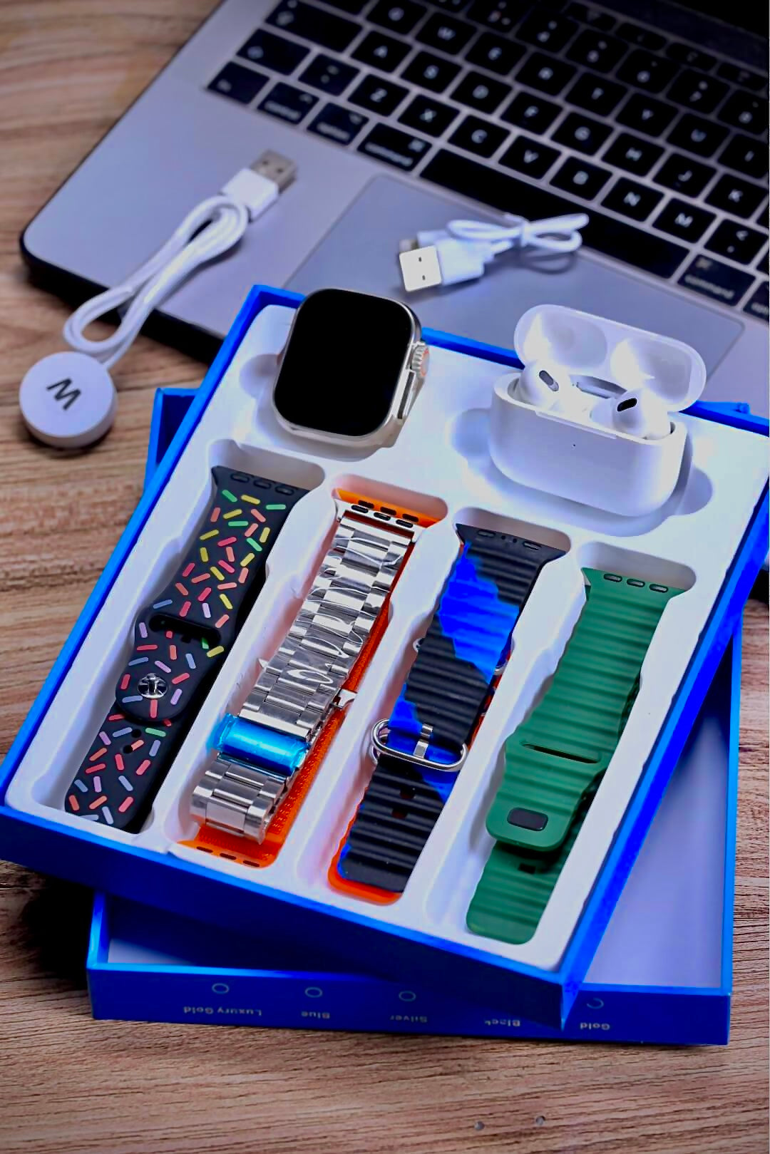 WS 10 ULTRA-2 WITH AIRPODS & 7-STRAPS 2in1 | BLUETOOTH AIRPODS+WATCH+7 ...