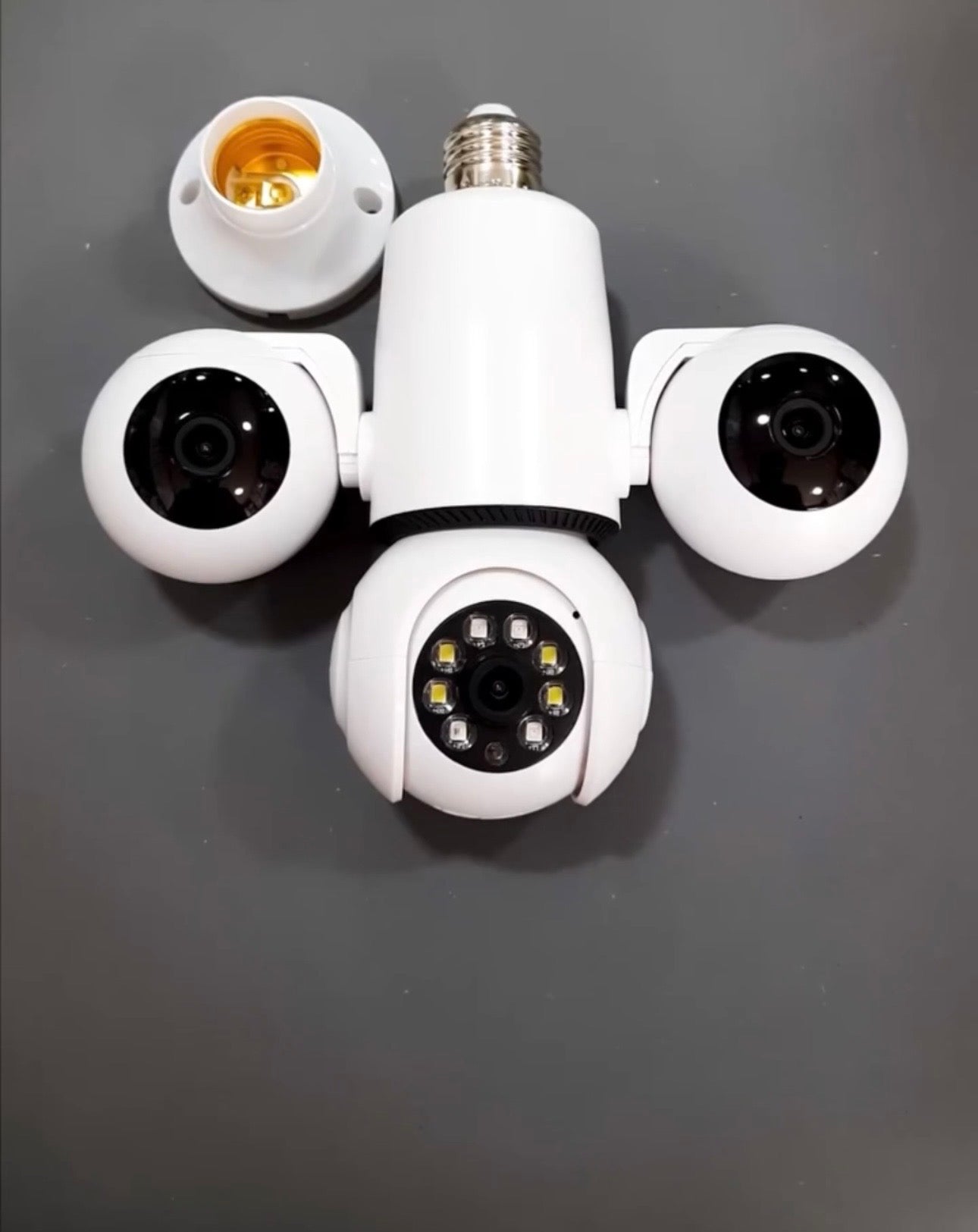 3in1 Triple Lens CCTV WiFi Bulb Camera 4+4+4MP HD 1080P