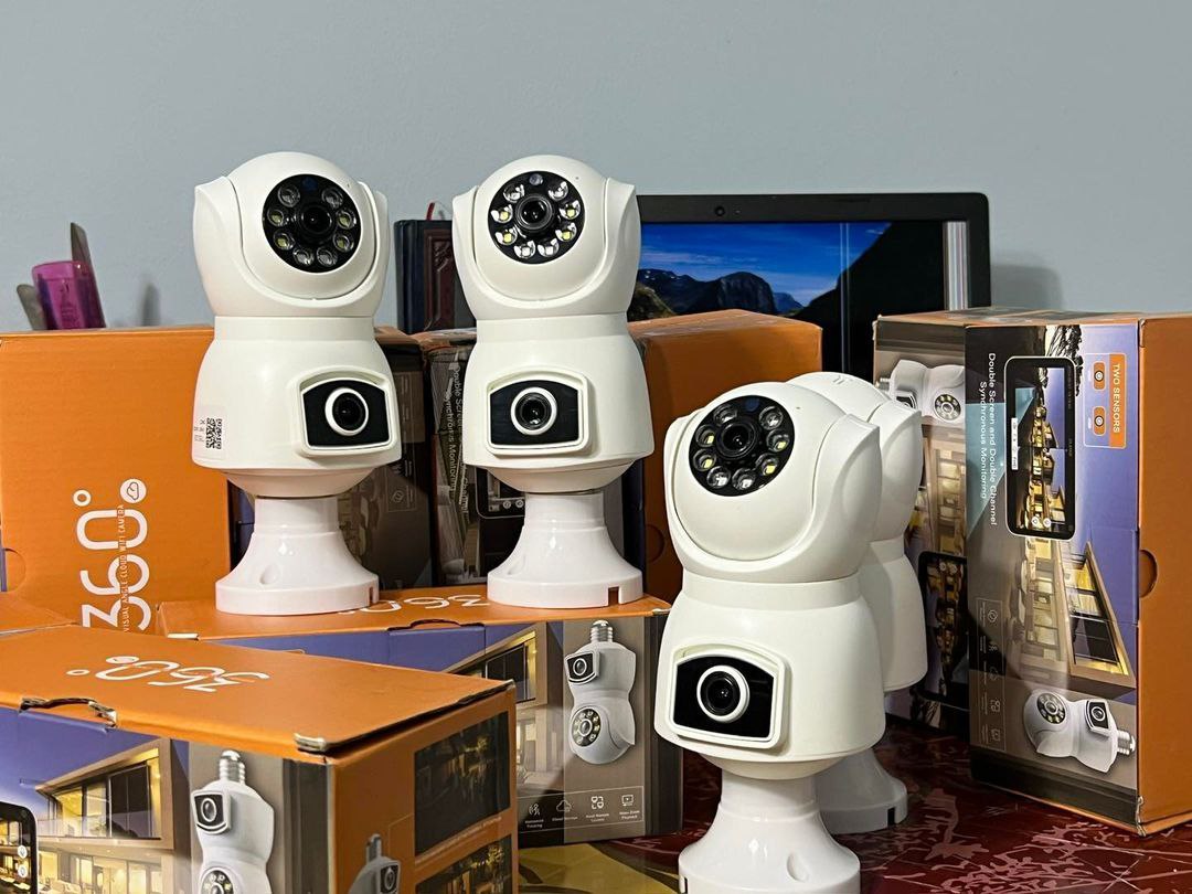 Double Lens WiFi Bulb Camera – Smart CCTV with Full Rotation E9 (4K HD )