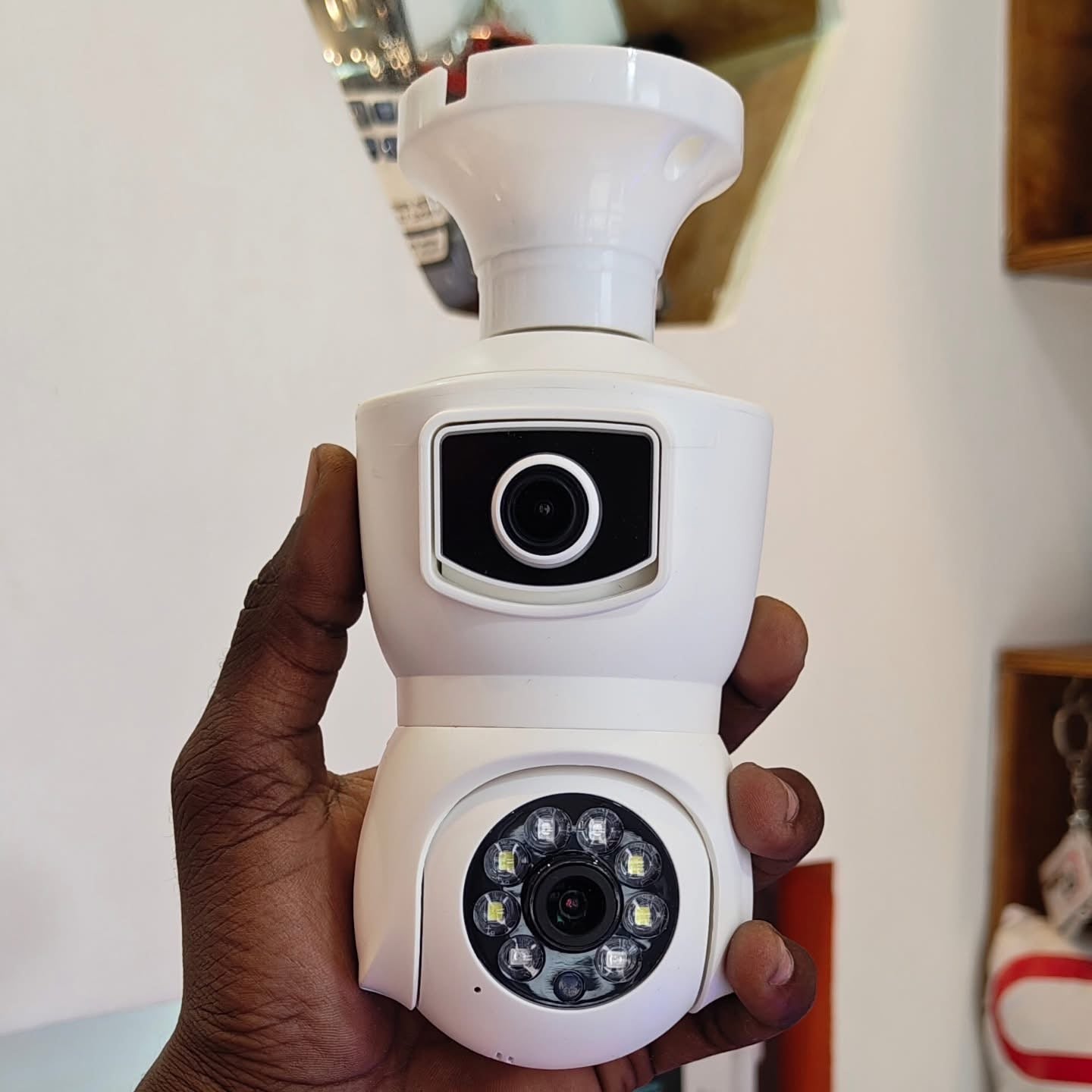 Double Lens WiFi Bulb Camera – Smart CCTV with Full Rotation E9 (4K HD )