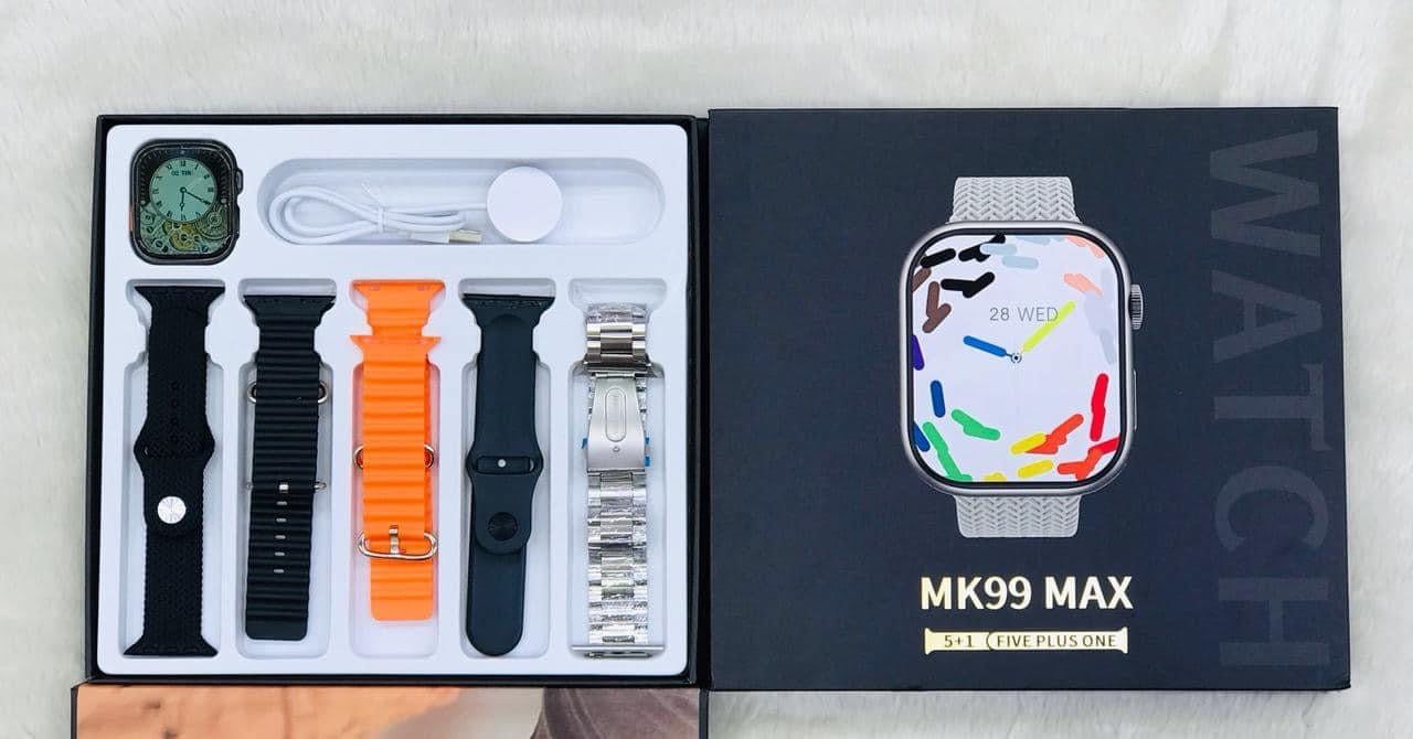 MK-99 MAX APPLE SMART WATCH | 5in1 | PREMIUM SLIM DIAL STAINLESS STEEL SMART WATCH FULL DISPLAY | 45MM | BT CALLING