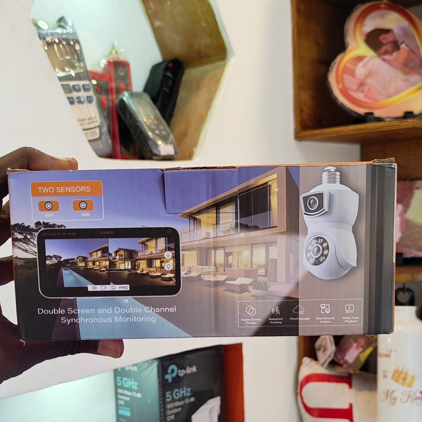 Double Lens WiFi Bulb Camera – Smart CCTV with Full Rotation E9 (4K HD )