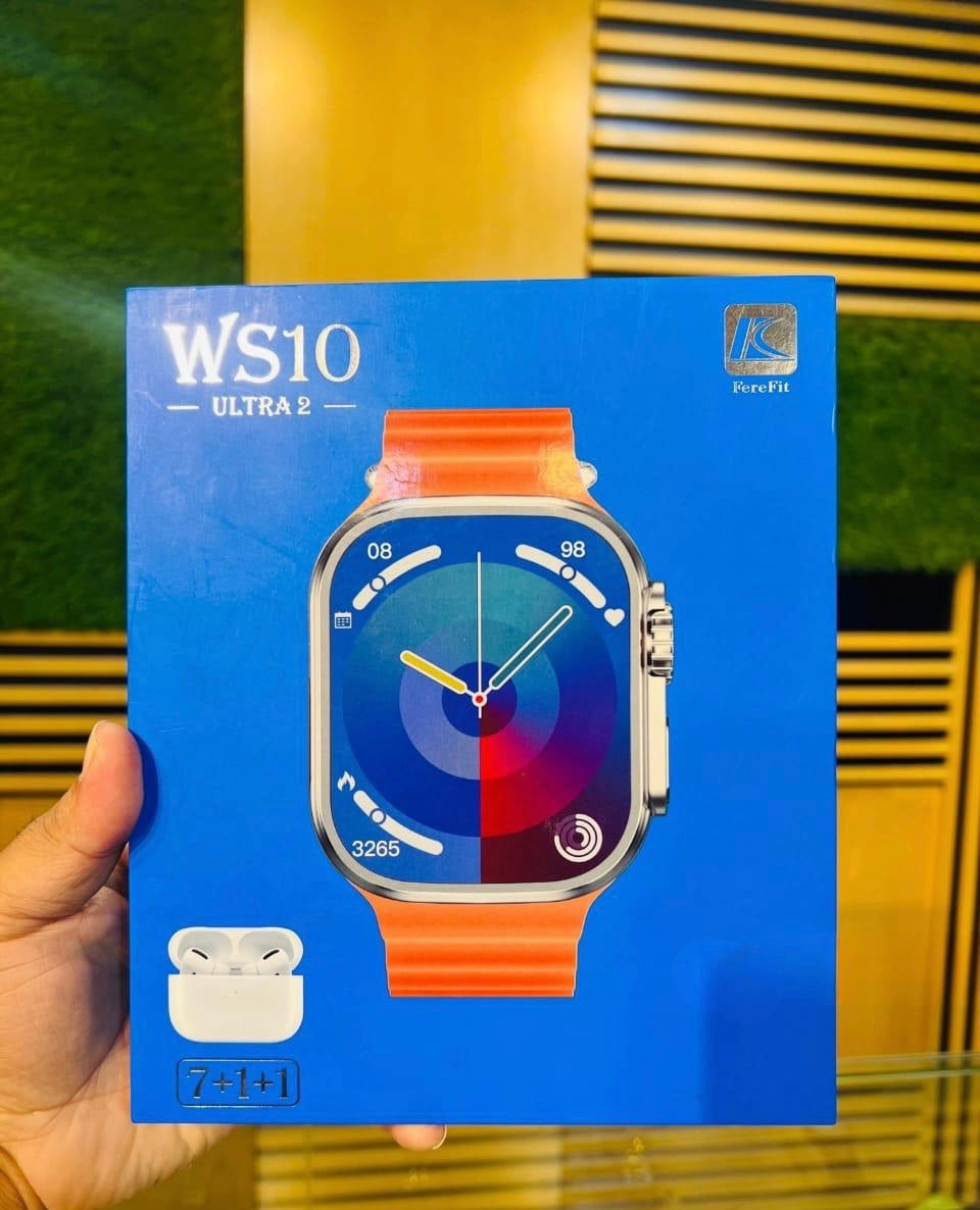 WS 10 ULTRA-2 WITH AIRPODS & 7-STRAPS 2in1 | BLUETOOTH AIRPODS+WATCH+7-STRAPS