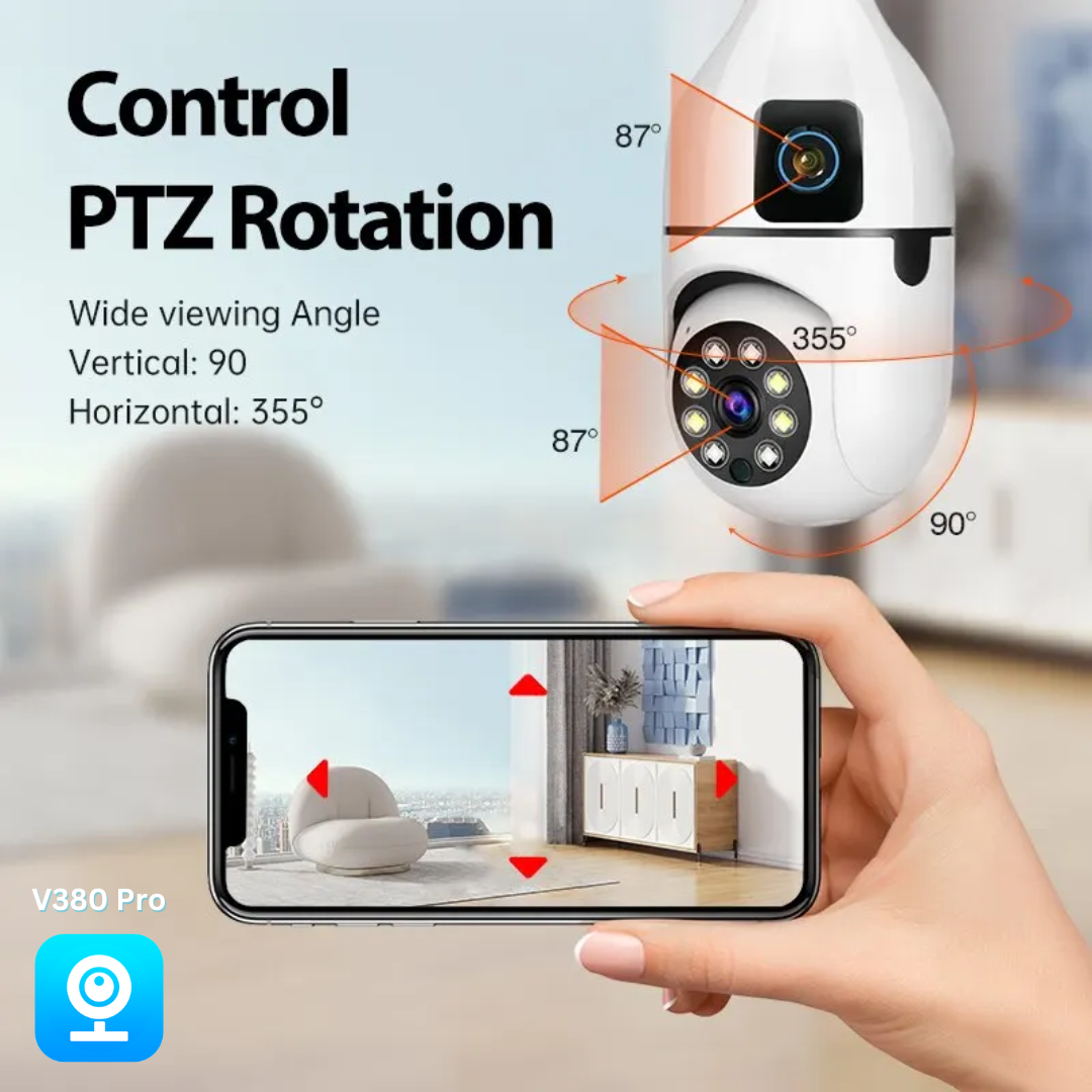 Bulb WIFI Dual 2 Lens Camera | WIFI SMART CCTV CAMERA HD QUALITY