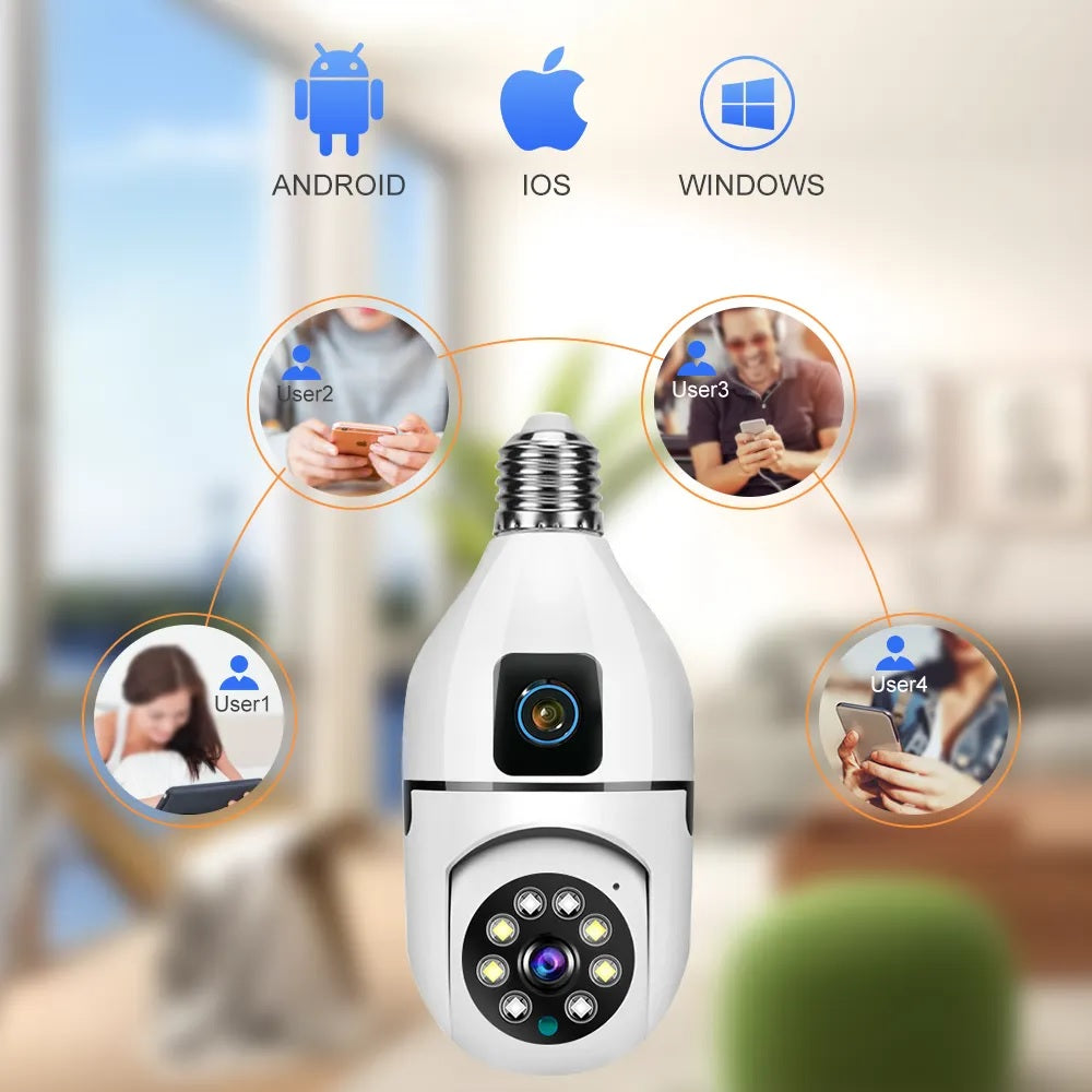 Bulb WIFI Dual 2 Lens Camera | WIFI SMART CCTV CAMERA HD QUALITY