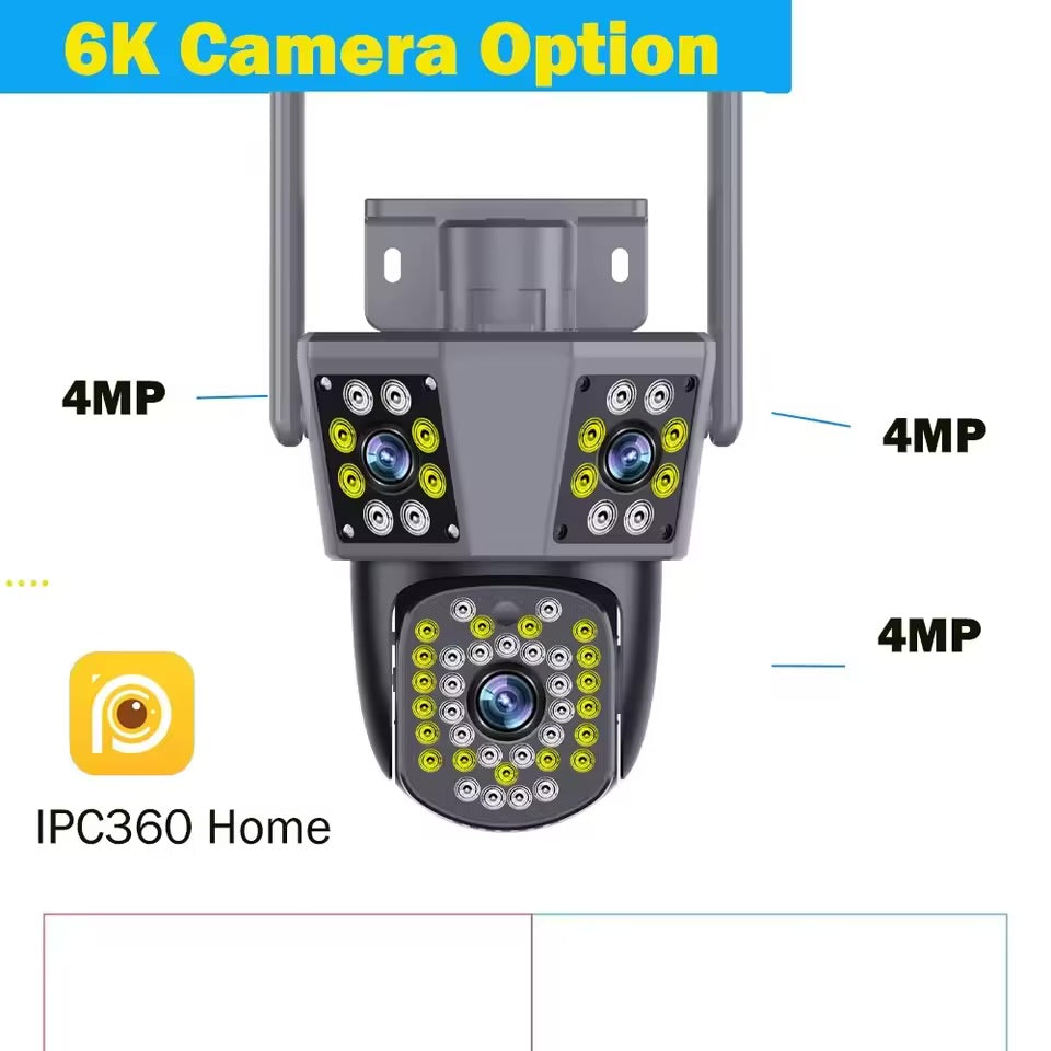 REAL 3 LENZ PTZ OUTDOOR CCTV WIFI CAMERA - 12MP HD WATERPROOF 3 VIEW