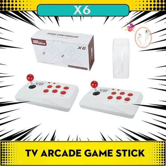 X6 ARCADE GAME STICK WITH 2 HANDLE JOYSTICKS OLD RETRO STYLE