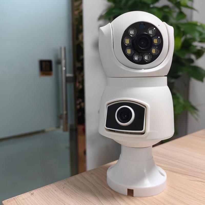 Double Lens WiFi Bulb Camera – Smart CCTV with Full Rotation E9 (4K HD )