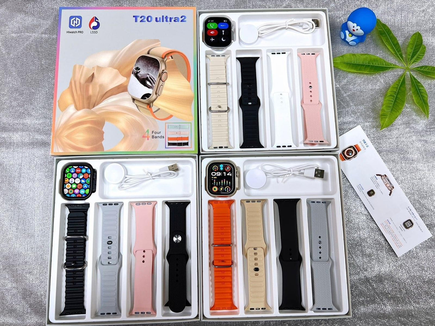 T20 ULTRA 2 WITH 4 STRAPS | 4in1 | BT CALLING APPLE SMART WATCH