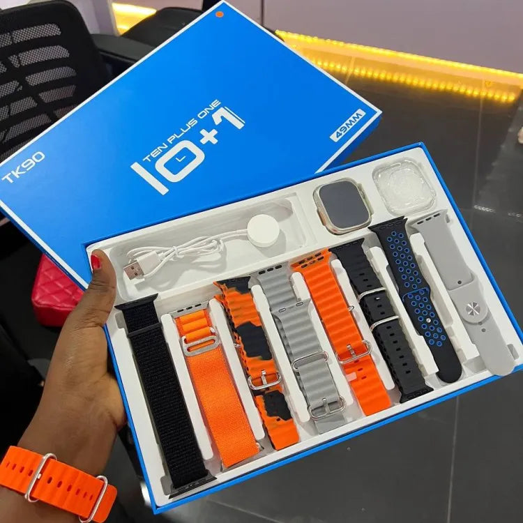 TK-90 ULTRA SMART WATCH 10 in 1 | 10 STRAPS FREE COVER