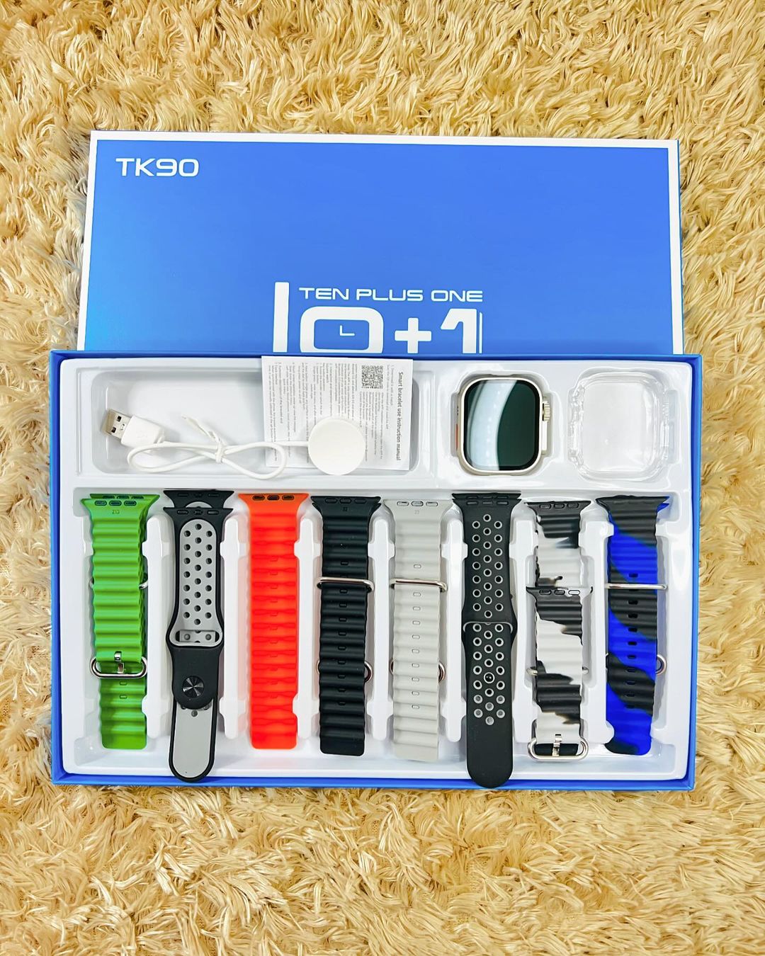 TK-90 ULTRA SMART WATCH 10 in 1 | 10 STRAPS FREE COVER